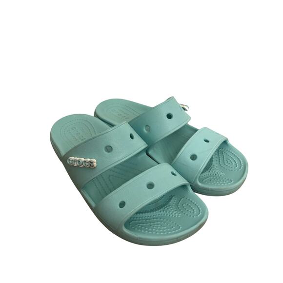 Crocs Classic Slides Womens Size 9 Blue Double Strap Slip-On Sandals - Picture 1 of 9